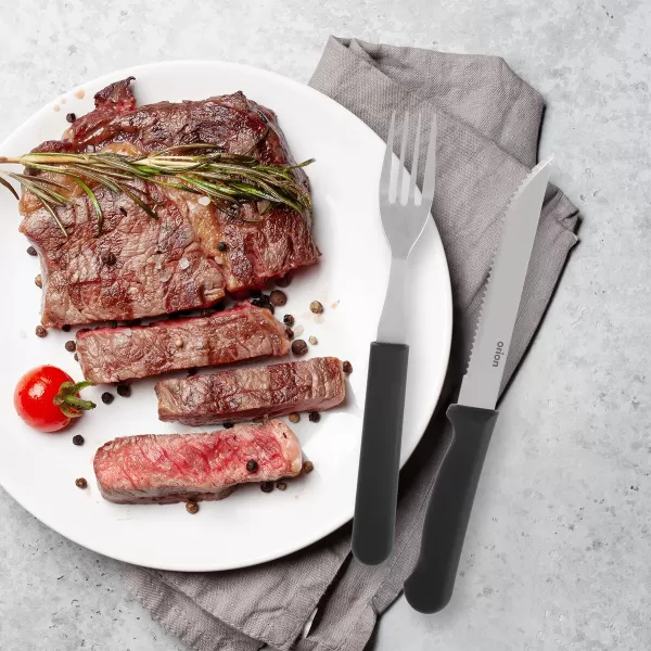 Steak set nůž+vidlička nerez/UH černá