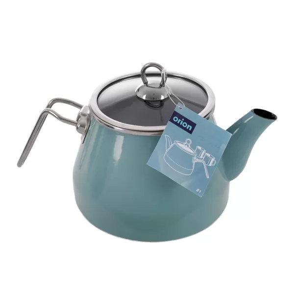 Čajník smalt GREENISH Lem 2 l