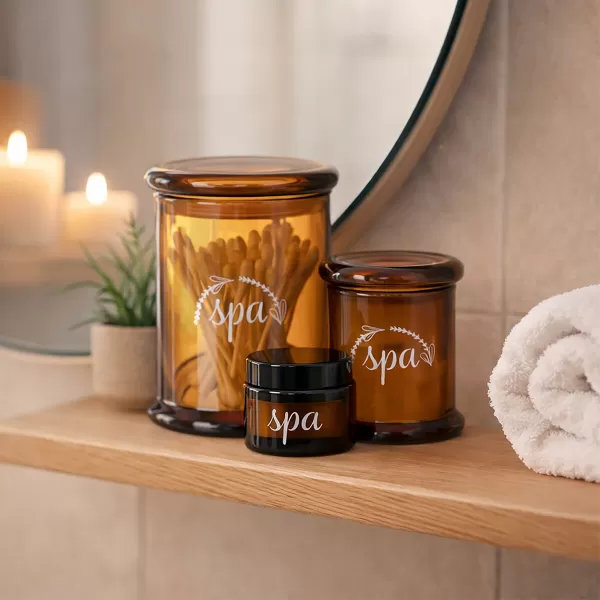 Dóza kosmetická hnědé sklo+víčko SPA 60 ml