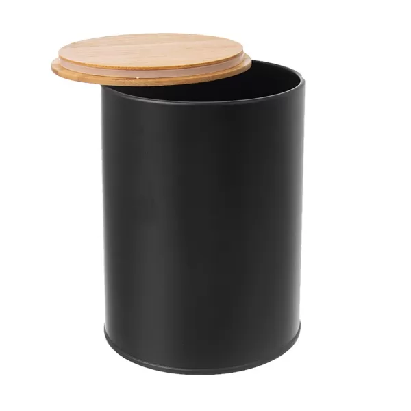 Dóza plech/bambus pr. 13 cm BLACK