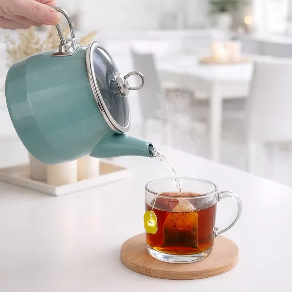Čajník smalt GREENISH Lem 2 l