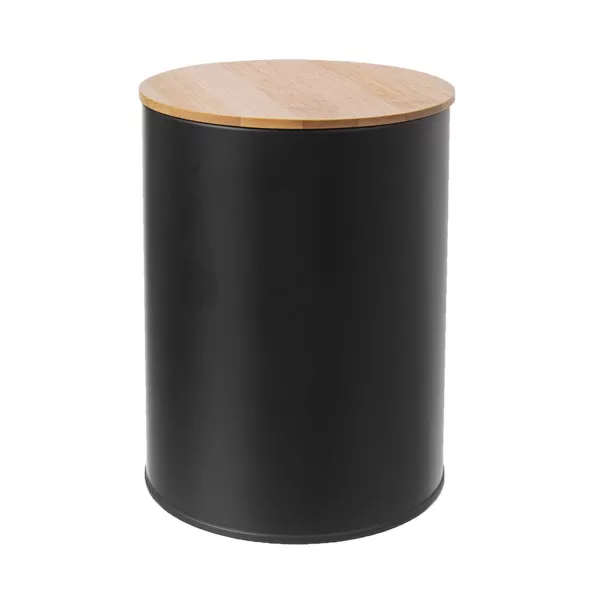 Dóza plech/bambus pr. 13 cm BLACK