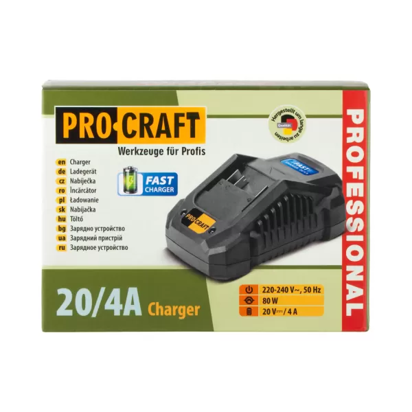 PROCRAFT Nabíječka pro 20V Li-ion baterie 20/4? Fast Charge