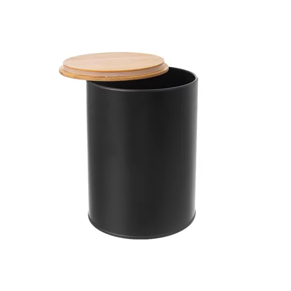 Dóza plech/bambus pr. 9,5 cm BLACK
