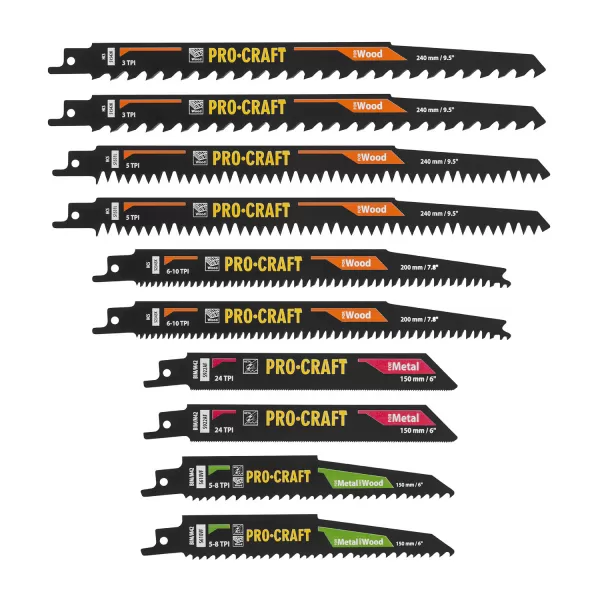 PROCRAFT Sada pilových plátků do pily ocasky SB10