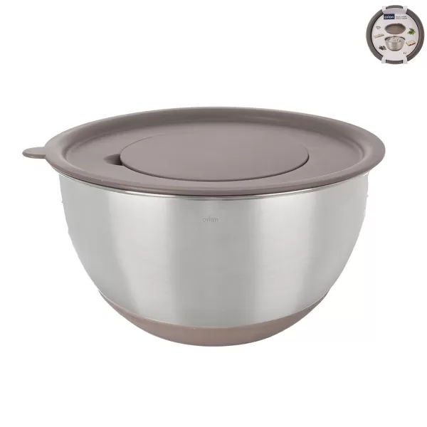 Mísa nerez šlehací+UH víko BEIGE pr. 21,7 cm