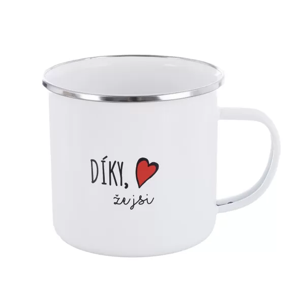 Hrnek smalt Díky, že jsi 0,57 l, pr. 9,7 cm