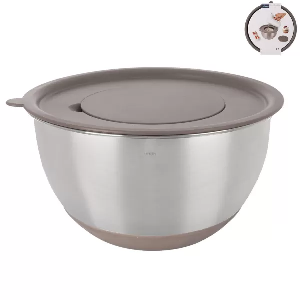 Mísa nerez šlehací+UH víko BEIGE pr. 25,7 cm