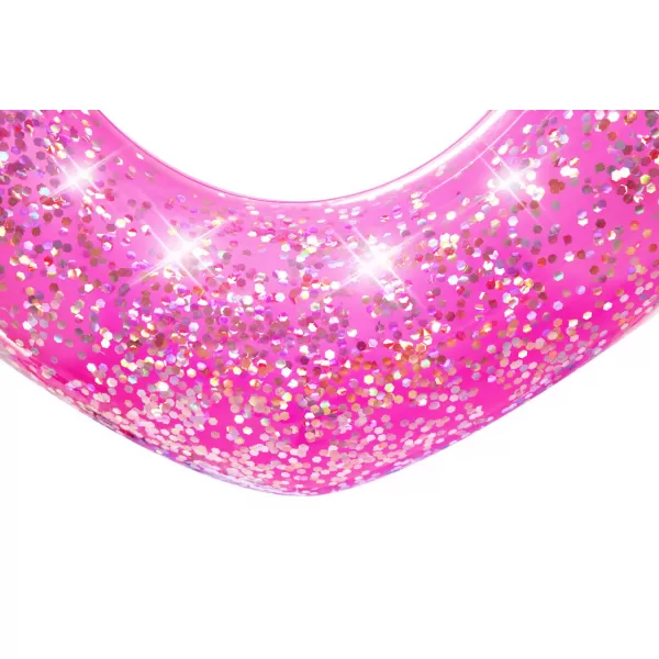 Nafukovací kruh se třpytkami - mix 2 druhy (srdce,hvězda), průměr 91cm