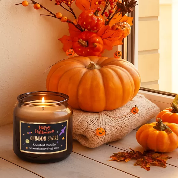 Svíčka vosk/sklo vonná Halloween 350 g mix