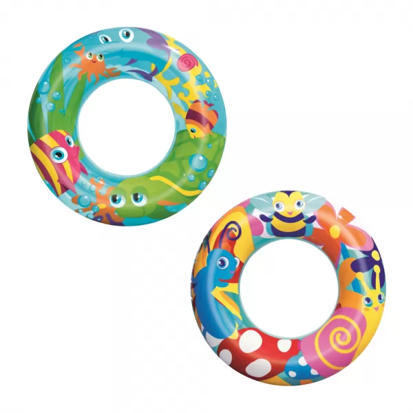 Nafukovací kruh Designer, 56cm – mix 2 druhy (ryby, včelka)