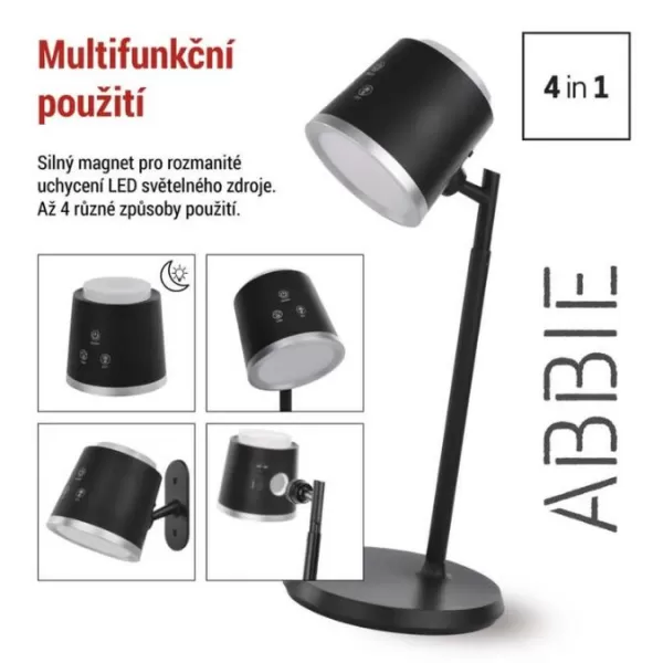 EMOS Lampa stolní LED ABBIE černá Z7636B