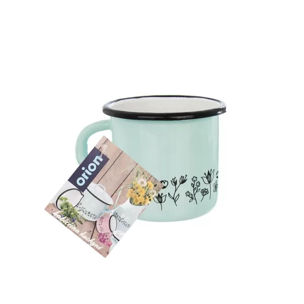 Hrnek smalt LOUKA 0,4 l, pr. 8 cm zelená