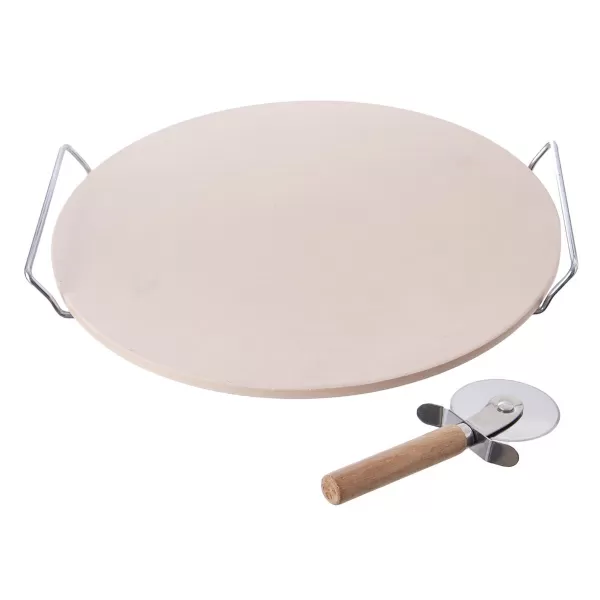 Kámen na pečení kamenina/drát+kráječ pr. 33 cm