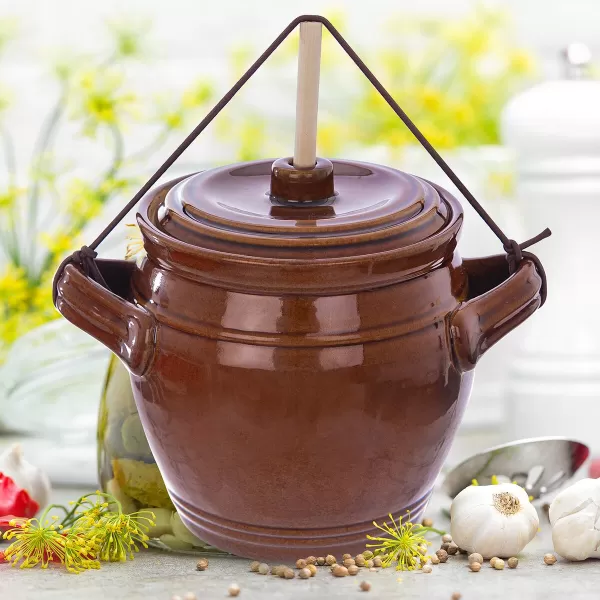 Hrnec ker. na nakládání zeleniny+víko pickles 1,3 l