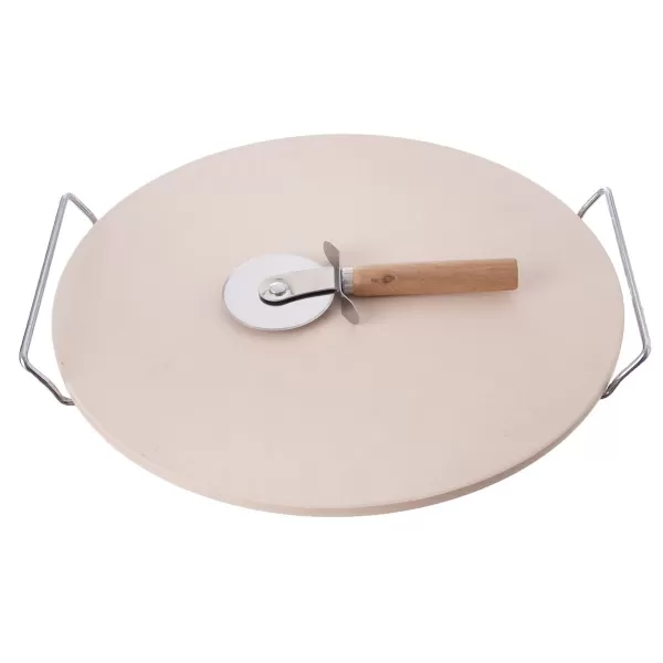 Kámen na pečení kamenina/drát+kráječ pr. 33 cm