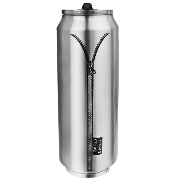 Termoska-plechovka nerez 0,7 l zip