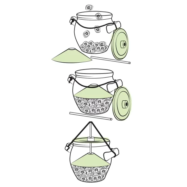 Hrnec ker. na nakládání zeleniny+víko pickles 1,3 l