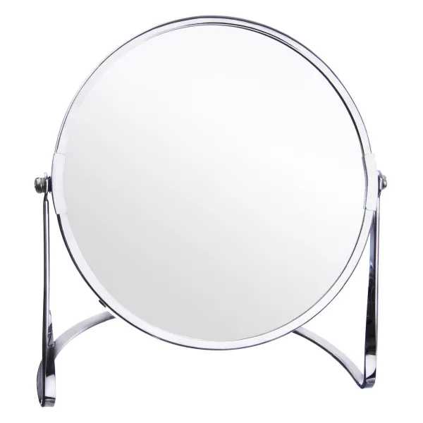 Zrcadlo pochrom. kov oboustr. Duo pr. 17 cm stojánek