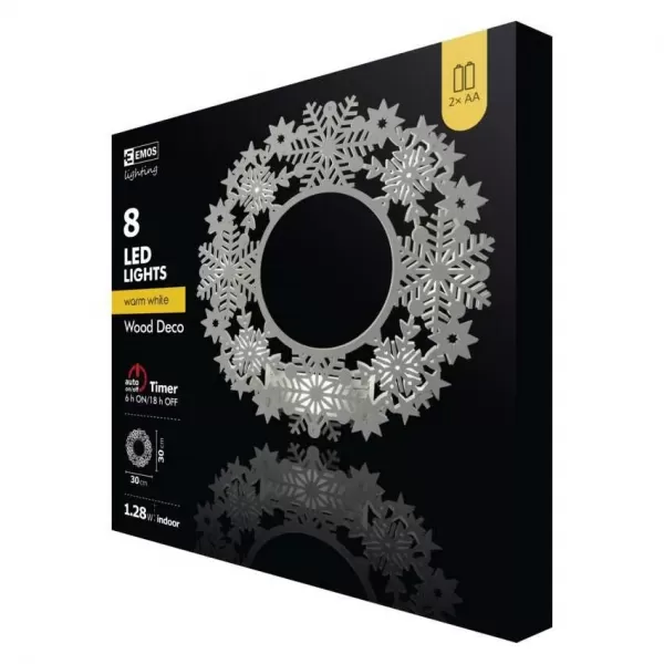 EMOS 8LED XMAS WREATH 2AA T WW /ZY1959/