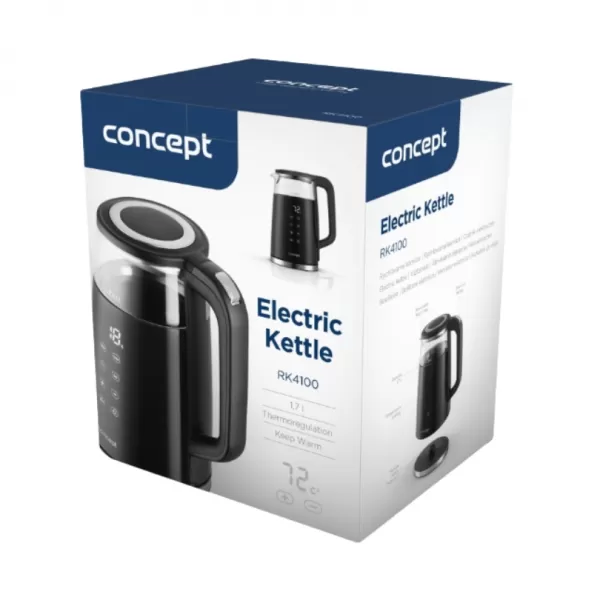 CONCEPT RK4100 Rychlovarná konvice s regulací teploty skleněná 1,7 l
