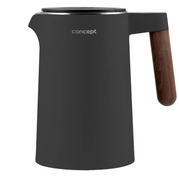 CONCEPT Rychlovarná konvice s regulací teploty 1,5 l NORWOOD, tmavě šedá RK3305
