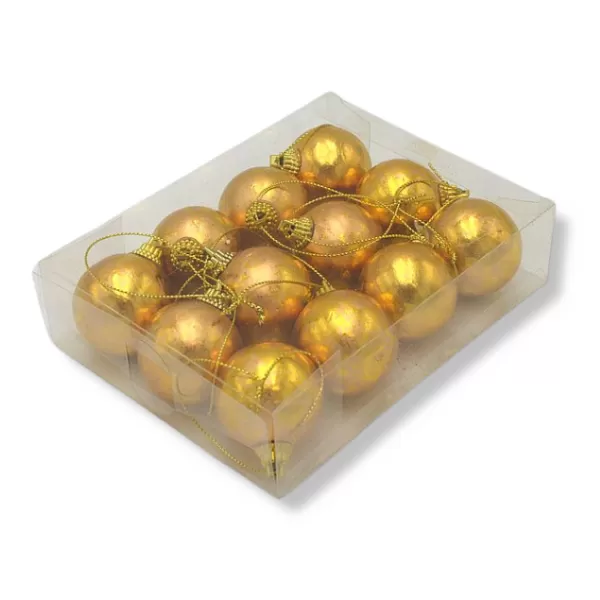Dekorace - Koule vánoční pěna BOX 4cm, 12ks zlatá