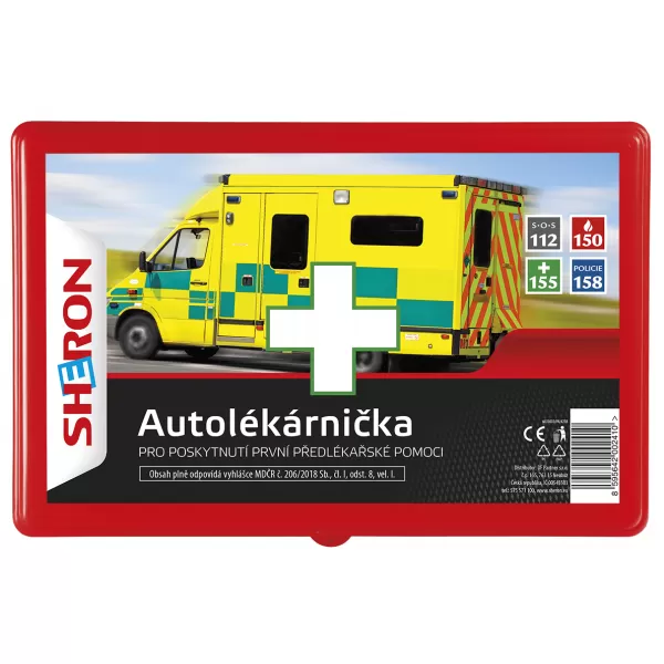 SHERON Autolékárnička červená plast