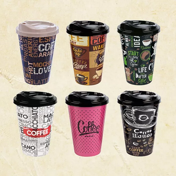 Pohár UH Coffee víčko 0,45 l mix