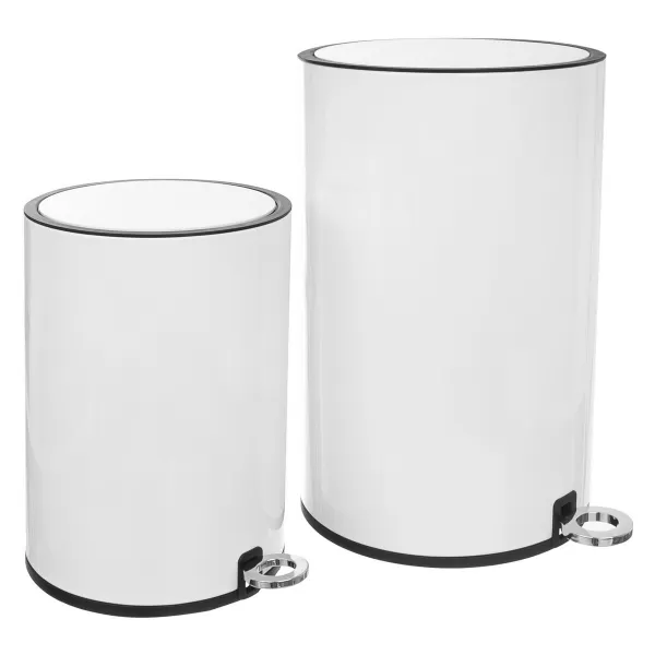 Koš odp. kov/UH s pedálem WHITE 3 l