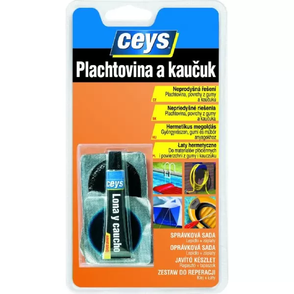 Plachtovina a kaučuk 7ml+4 záplaty