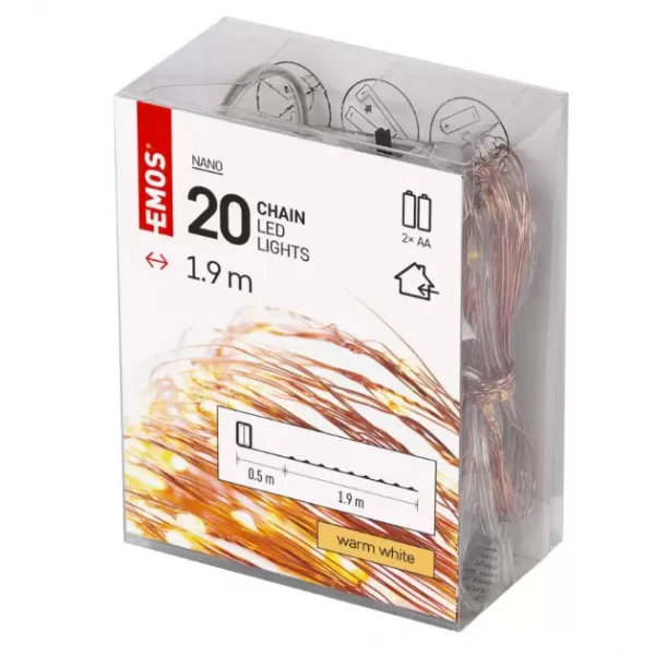 EMOS D3AW07 20LED XMAS NANO IP20 2AA T WW-svět.drát