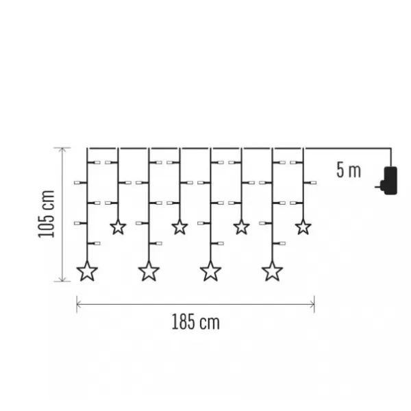 EMOS 115LED CURTAIN STARS WW (DCGW12)
