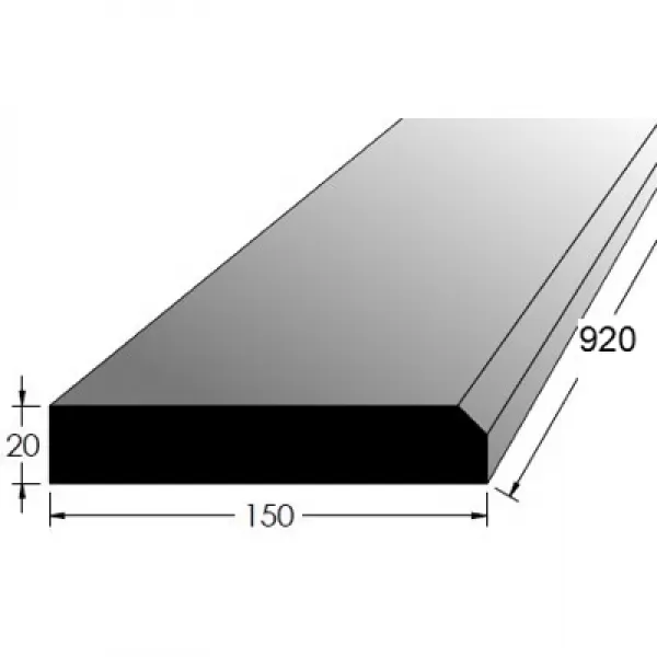 Práh dřevěný 90cm/15cm BK