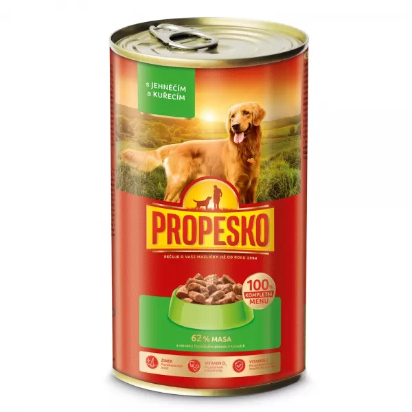 JUKO PROPESCO kousky pes jehněčí,kuřecí v omáčce 1240g
