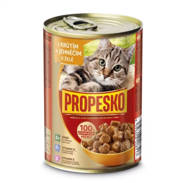 JUKO PROPESKO kousky kočka,krůtí,jehněčí v želé 415g