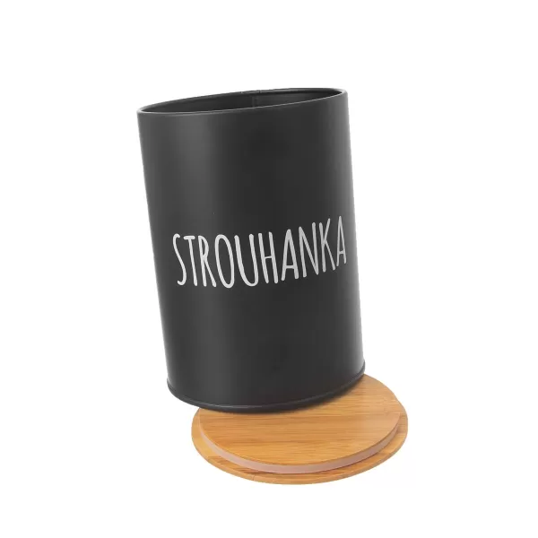 Dóza plech/bambus pr. 11 cm Strouhanka BLACK CZ