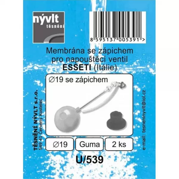 Těsnění wc napouštěcí zařízení ESSETI (Itálie) zápich