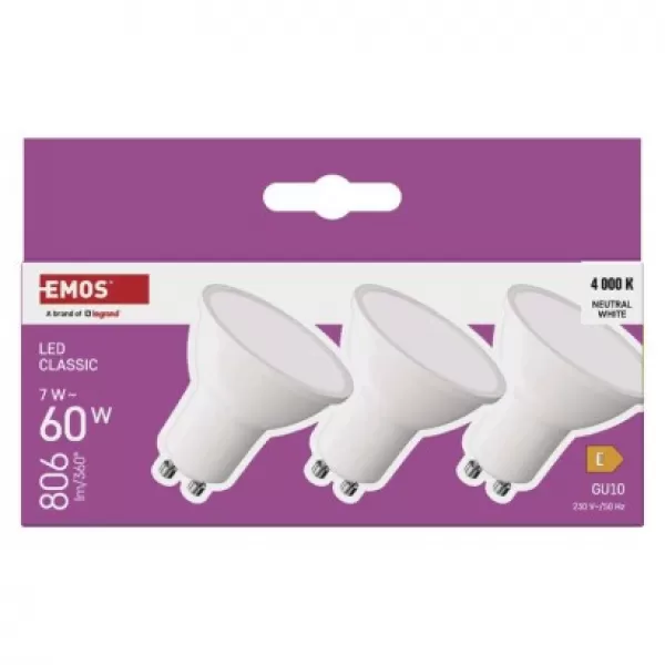 EMOS LED CLS MR16 7W(60W) 806Im ZQ8E43.3 3ks/bal