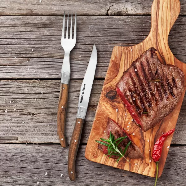 Steak set nůž+vidlička nerez/dřevo