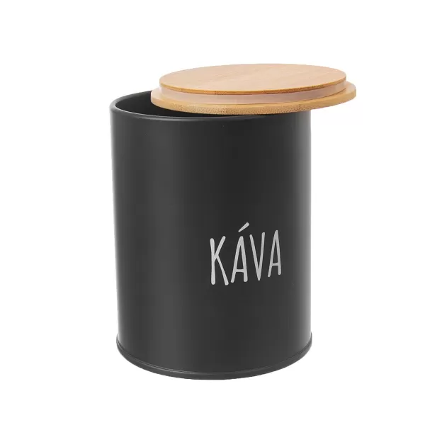 Dóza plech/bambus pr. 9,5 cm Káva BLACK CZ, SK