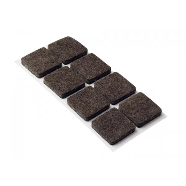 Podložky filc 25x25mm samol.hnědé 32ks