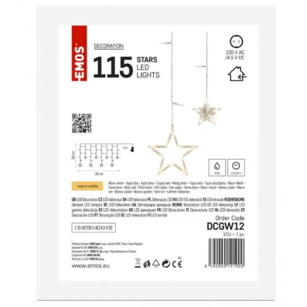 EMOS 115LED CURTAIN STARS WW (DCGW12)