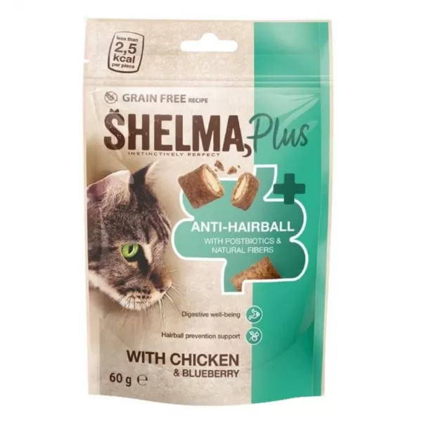 JUKO Shelma snack GF kočka Anti-hairball polštářky 60g