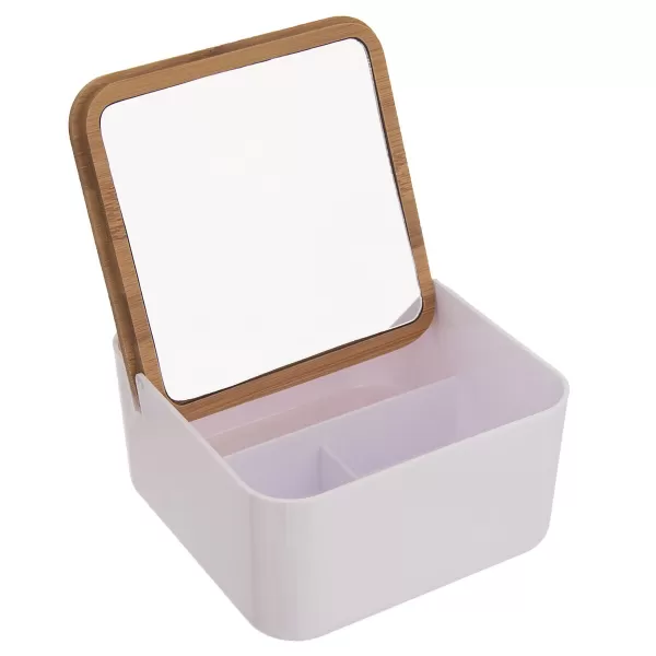 Dóza plast/bambus kosmetická+zrcadlo WHITNEY