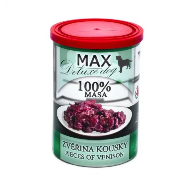 JUKO Konzerva pro psy MAX Deluxe Dog zvěřina kousky 400g