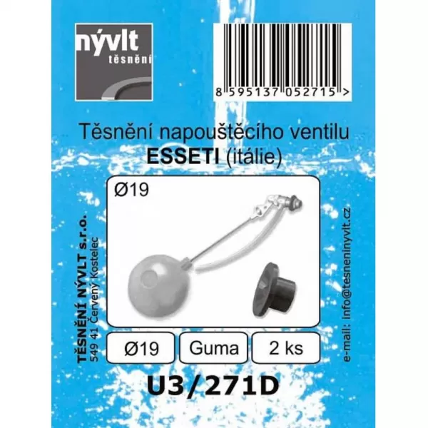 Těsnění wc napouštěcí zařízení ESSETI (Itálie) 19mm