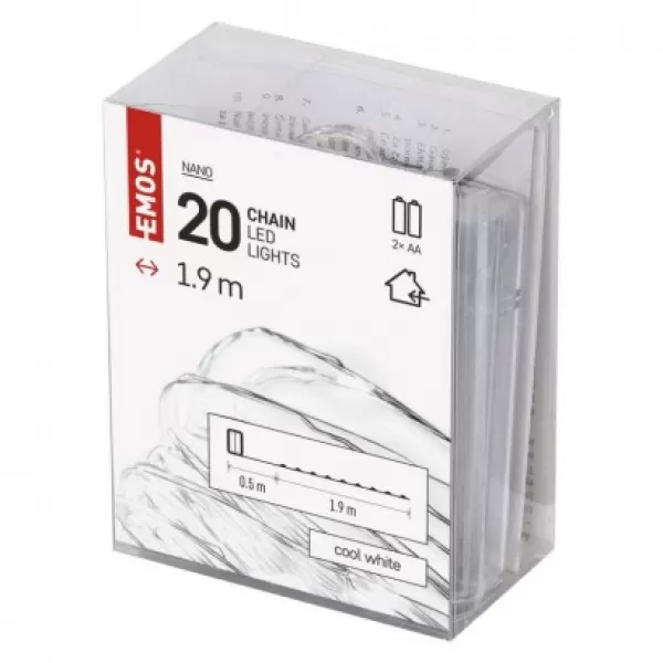 EMOS D3AC07 20LED XMAS NANO IP20 2AA T CW-svět.drát