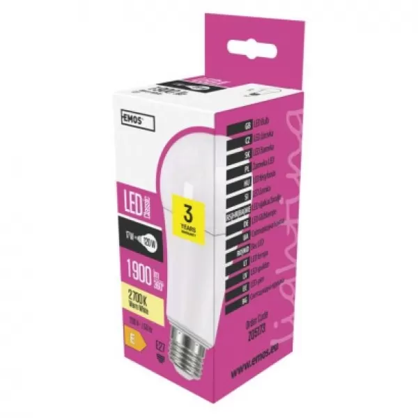 EMOS LED žárovka Classic A67/E27/17W (120 W)/1900 lm/teplá bílá ZQ5173