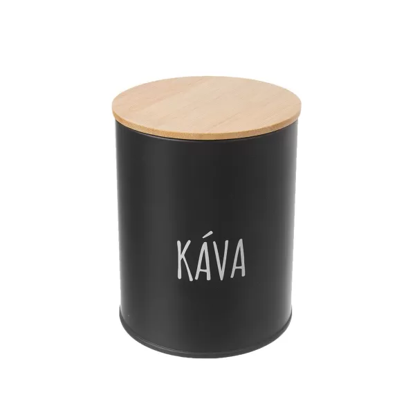 Dóza plech/bambus pr. 9,5 cm Káva BLACK CZ, SK